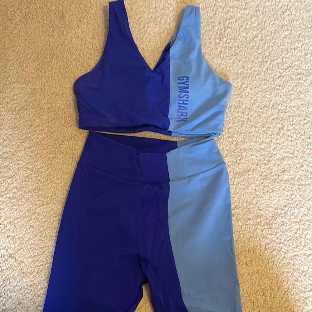 Blue Colorblock Gymshark Set